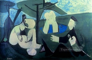  1960 Oil Painting - Le dejenuer sur l herbe Manet 4 1960 Cubism